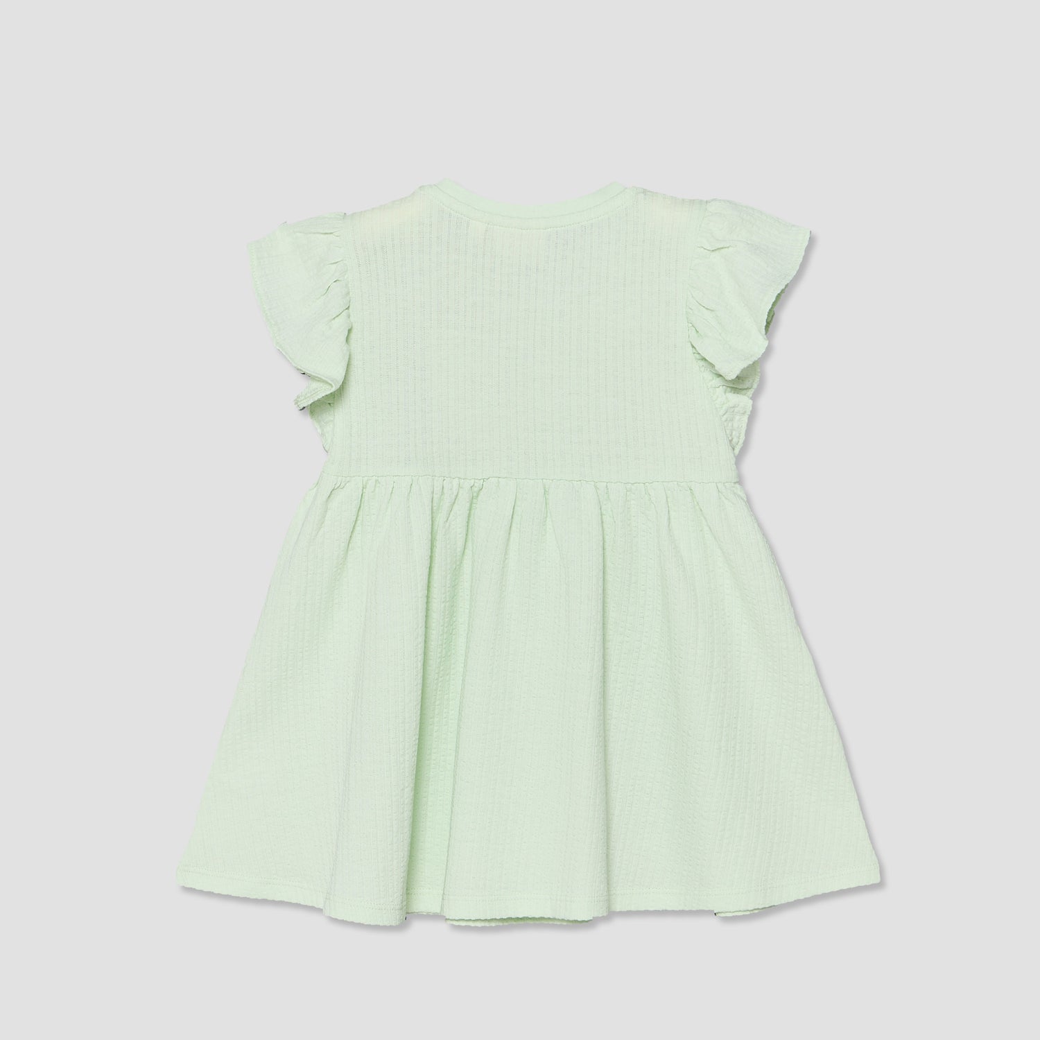 Juniors Round Neck Short Sleeves A-line Dress with Bow Accents