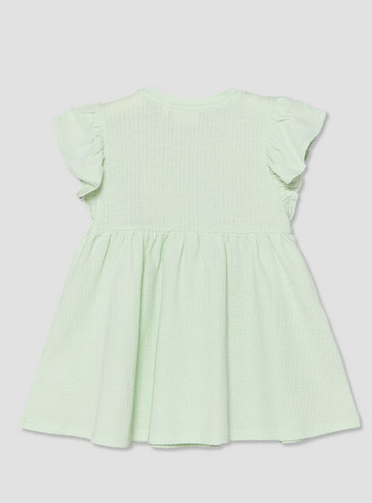 Juniors Round Neck Short Sleeves A-line Dress with Bow Accents-baby-girls-clothing-dressesandjumpsuits-image-3
