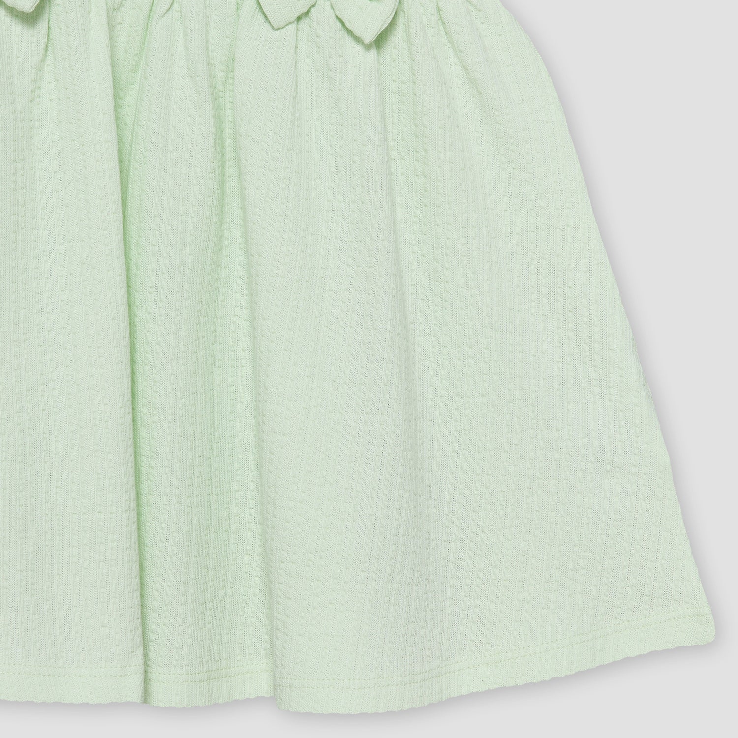 Juniors Round Neck Short Sleeves A-line Dress with Bow Accents