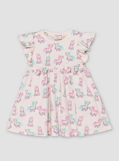 Juniors Round Neck Sleeveless A-line Dress with Unicorn Print-baby-girls-clothing-dressesandjumpsuits-image-2