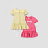 Pack of 2 Juniors Round Neck Short Sleeve Dress with Floral Print - Multicolour / 24-36 mths
