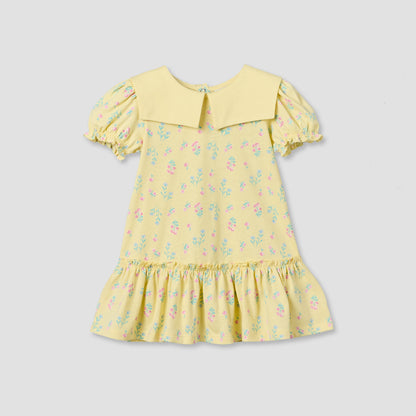 Pack of 2 Juniors Round Neck Short Sleeve Dress with Floral Print