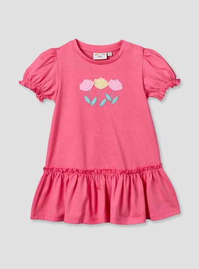 Pack of 2 Juniors Round Neck Short Sleeve Dress with Floral Print-baby-girls-clothing-dressesandjumpsuits-image-4
