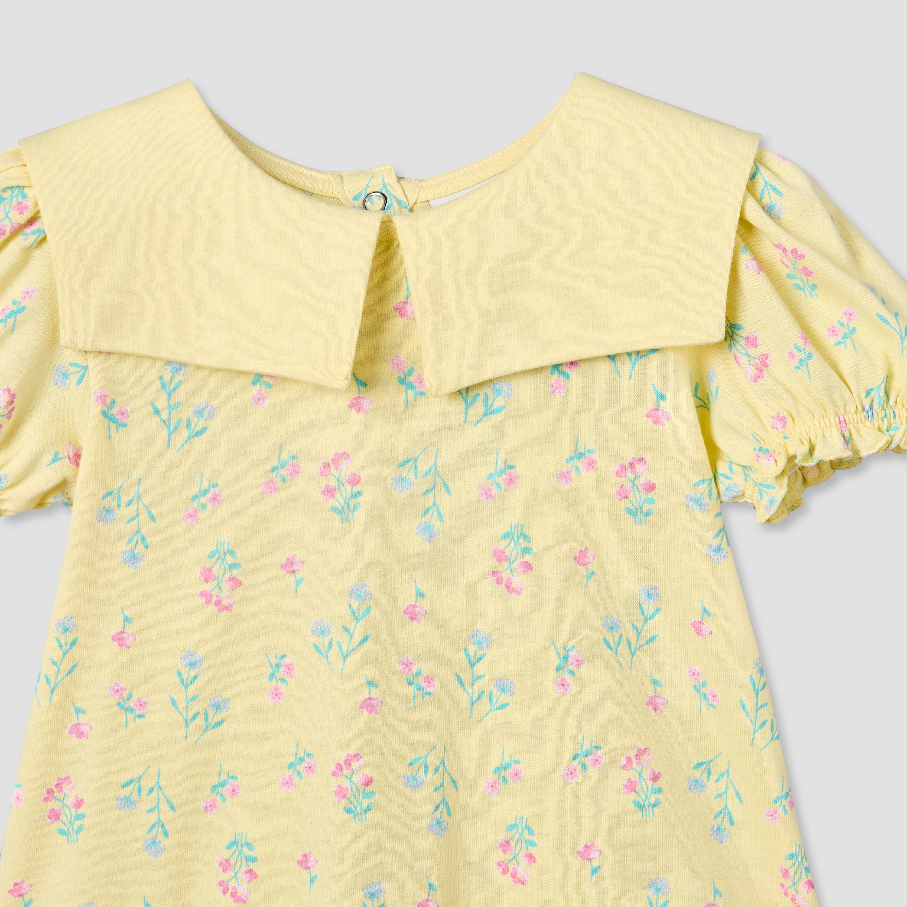 Pack of 2 Juniors Round Neck Short Sleeve Dress with Floral Print