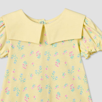 Pack of 2 Juniors Round Neck Short Sleeve Dress with Floral Print