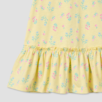 Pack of 2 Juniors Round Neck Short Sleeve Dress with Floral Print
