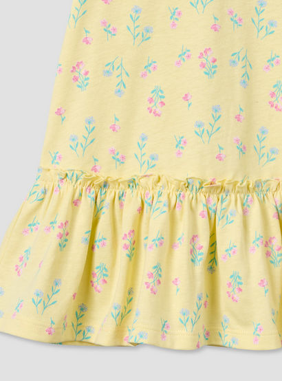 Pack of 2 Juniors Round Neck Short Sleeve Dress with Floral Print-baby-girls-clothing-dressesandjumpsuits-image-6