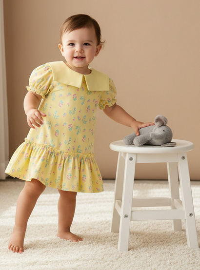 Pack of 2 Juniors Round Neck Short Sleeve Dress with Floral Print-baby-girls-clothing-dressesandjumpsuits-image-2