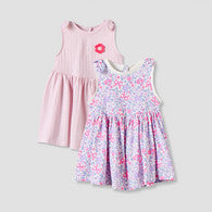 Pack of 2 Juniors Round Neck Sleeveless A-line Dress with Floral Detail-undefined-image-1