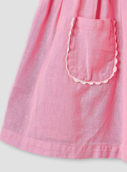 Juniors Round Neck Sleeveless Knee Length A-line Dress with Front Pockets-baby-girls-clothing-dressesandjumpsuits-image-4