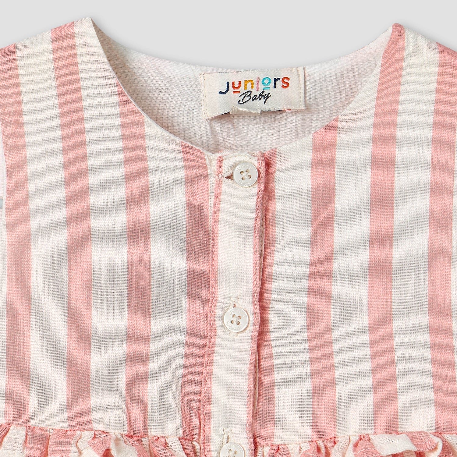Juniors Round Neck Sleeveless Knee Length A-line Dress with Stripes