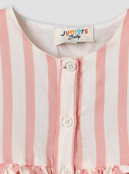 Juniors Round Neck Sleeveless Knee Length A-line Dress with Stripes-baby-girls-clothing-dressesandjumpsuits-image-3