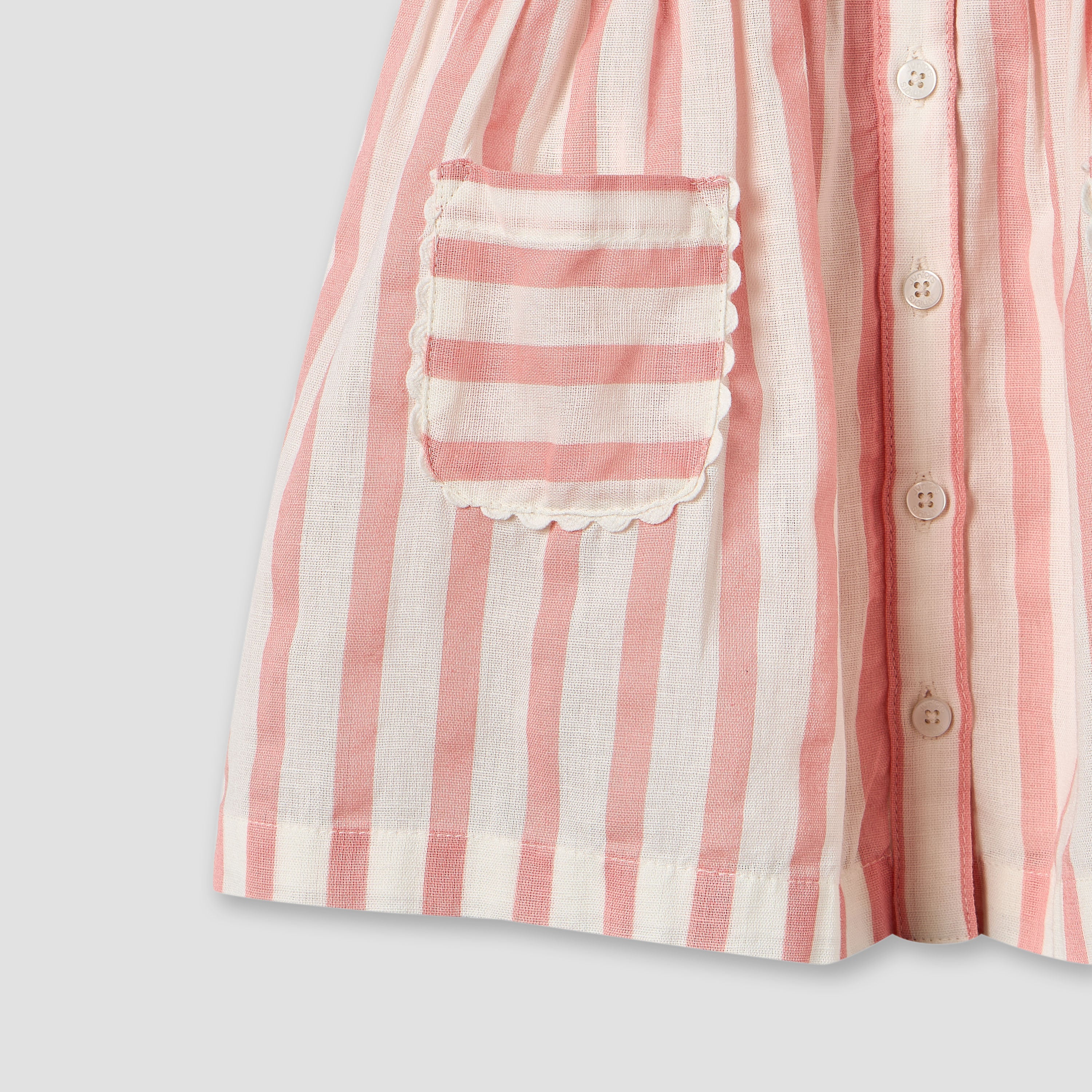 Juniors Round Neck Sleeveless Knee Length A-line Dress with Stripes