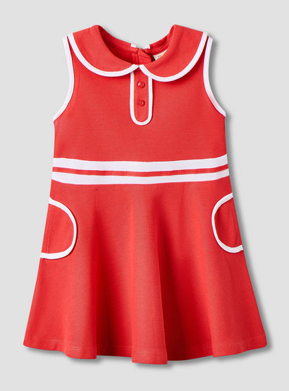 Juniors Peter Pan Collar Sleeveless Knee Length Dress with Zip Closure-baby-girls-clothing-dressesandjumpsuits-image-1