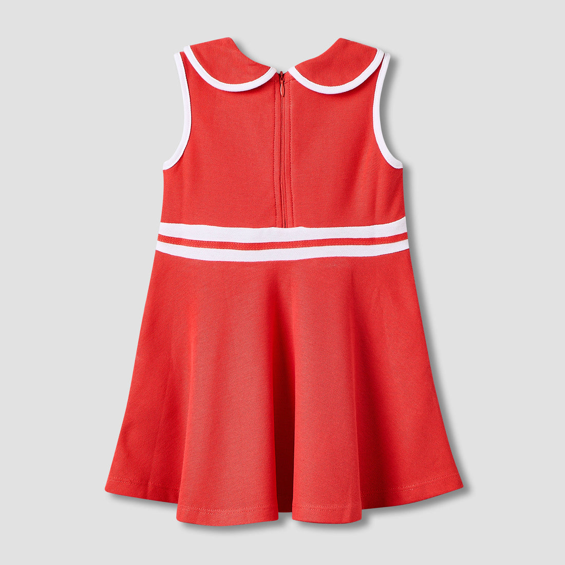 Juniors Peter Pan Collar Sleeveless Knee Length Dress with Zip Closure