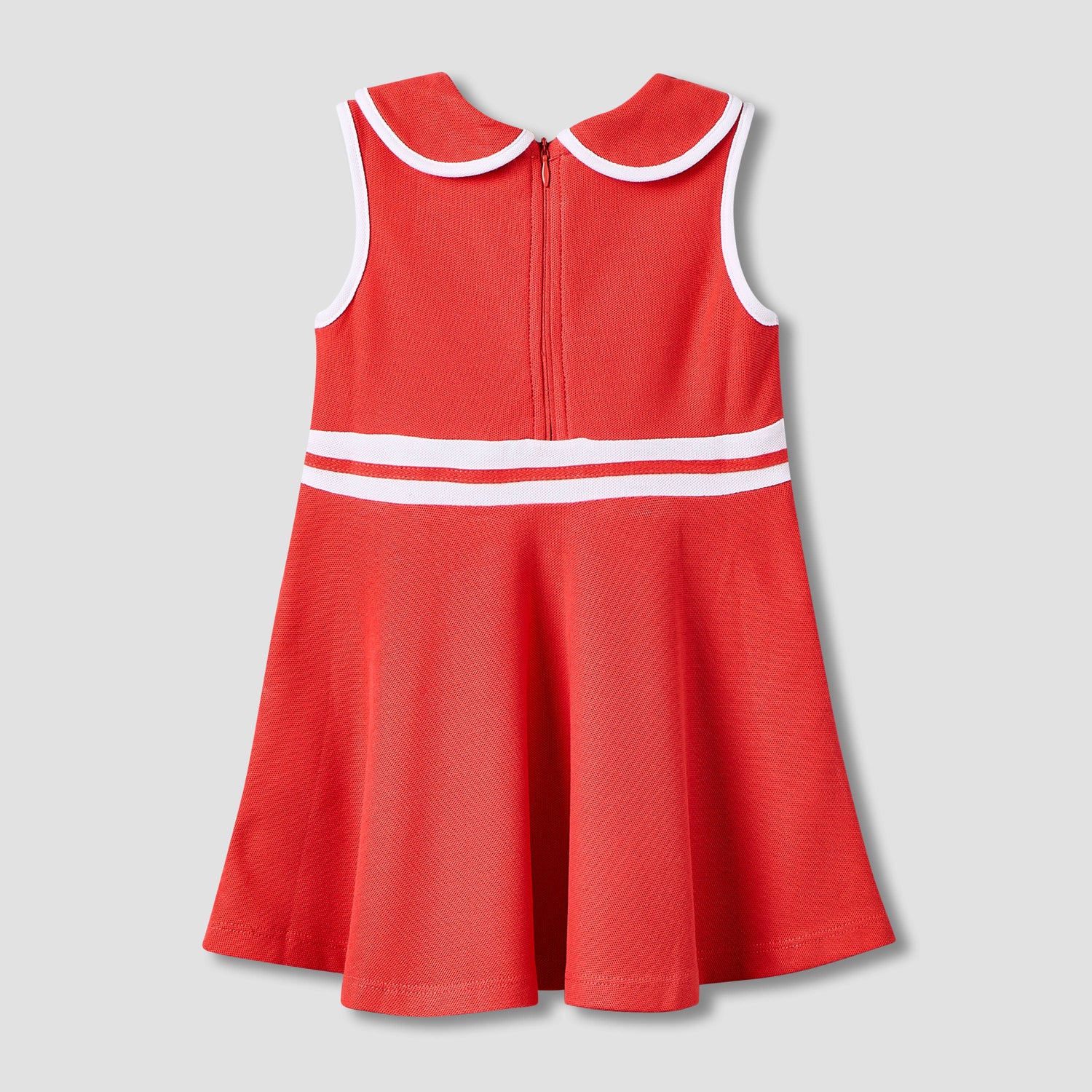 Juniors Peter Pan Collar Sleeveless Knee Length Dress with Zip Closure