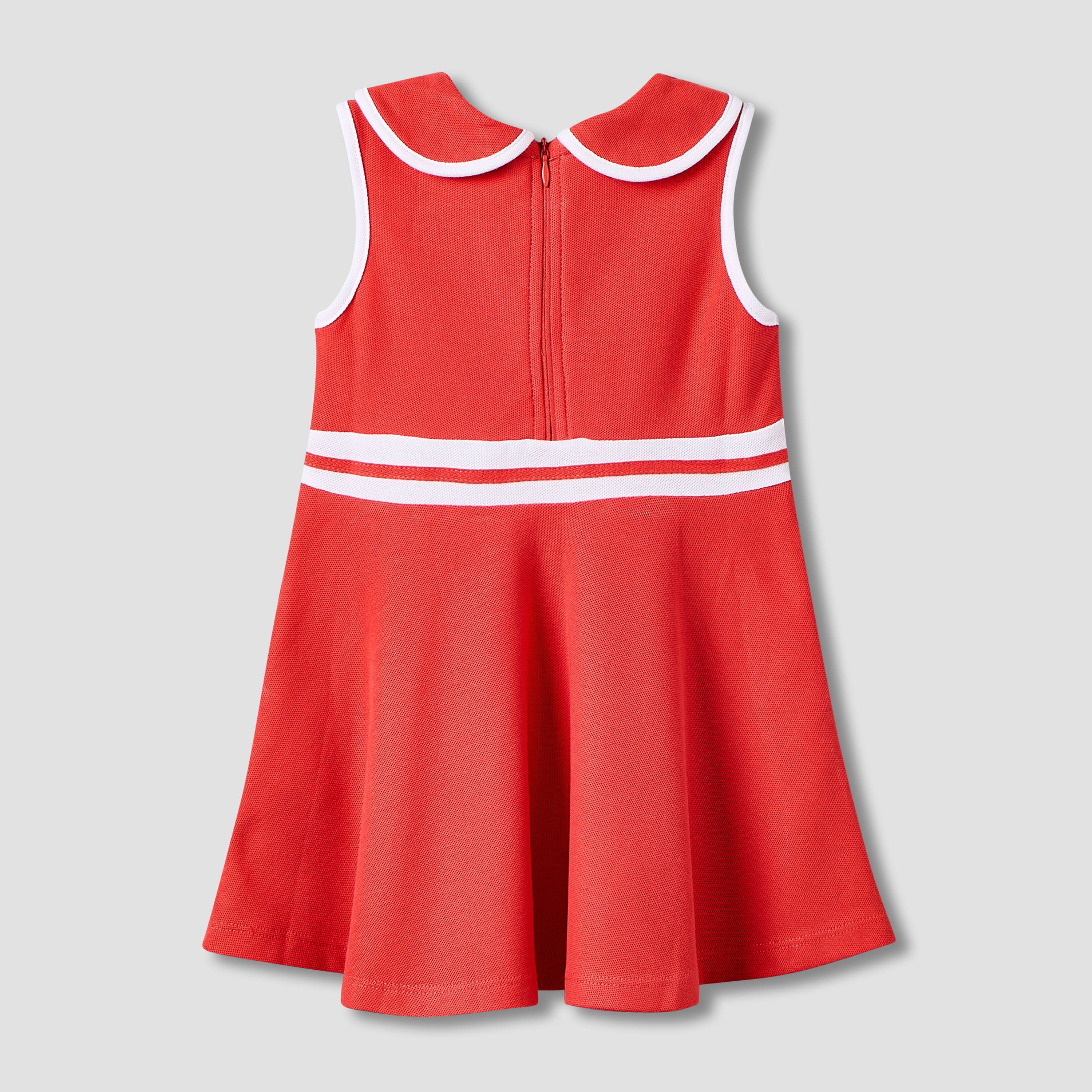 Juniors Peter Pan Collar Sleeveless Knee Length Dress with Zip Closure