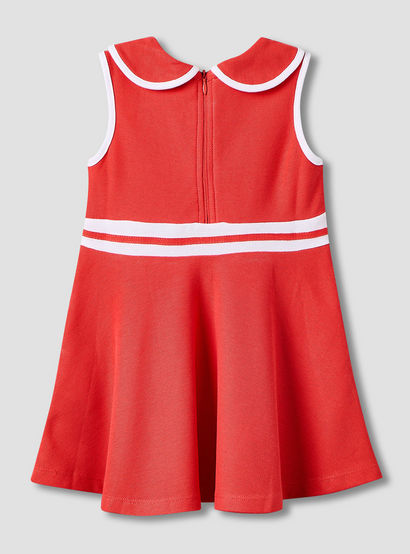 Juniors Peter Pan Collar Sleeveless Knee Length Dress with Zip Closure-baby-girls-clothing-dressesandjumpsuits-image-2