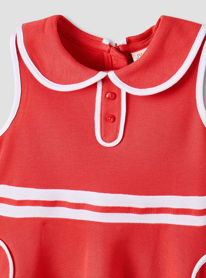 Juniors Peter Pan Collar Sleeveless Knee Length Dress with Zip Closure-baby-girls-clothing-dressesandjumpsuits-image-3