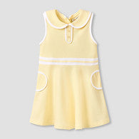 Juniors Peter Pan Collar Sleeveless Knee Length Dress with Zip Closure-undefined-image-1