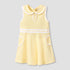 Juniors Peter Pan Collar Sleeveless Knee Length Dress with Zip Closure - Yellow / 24-36 mths
