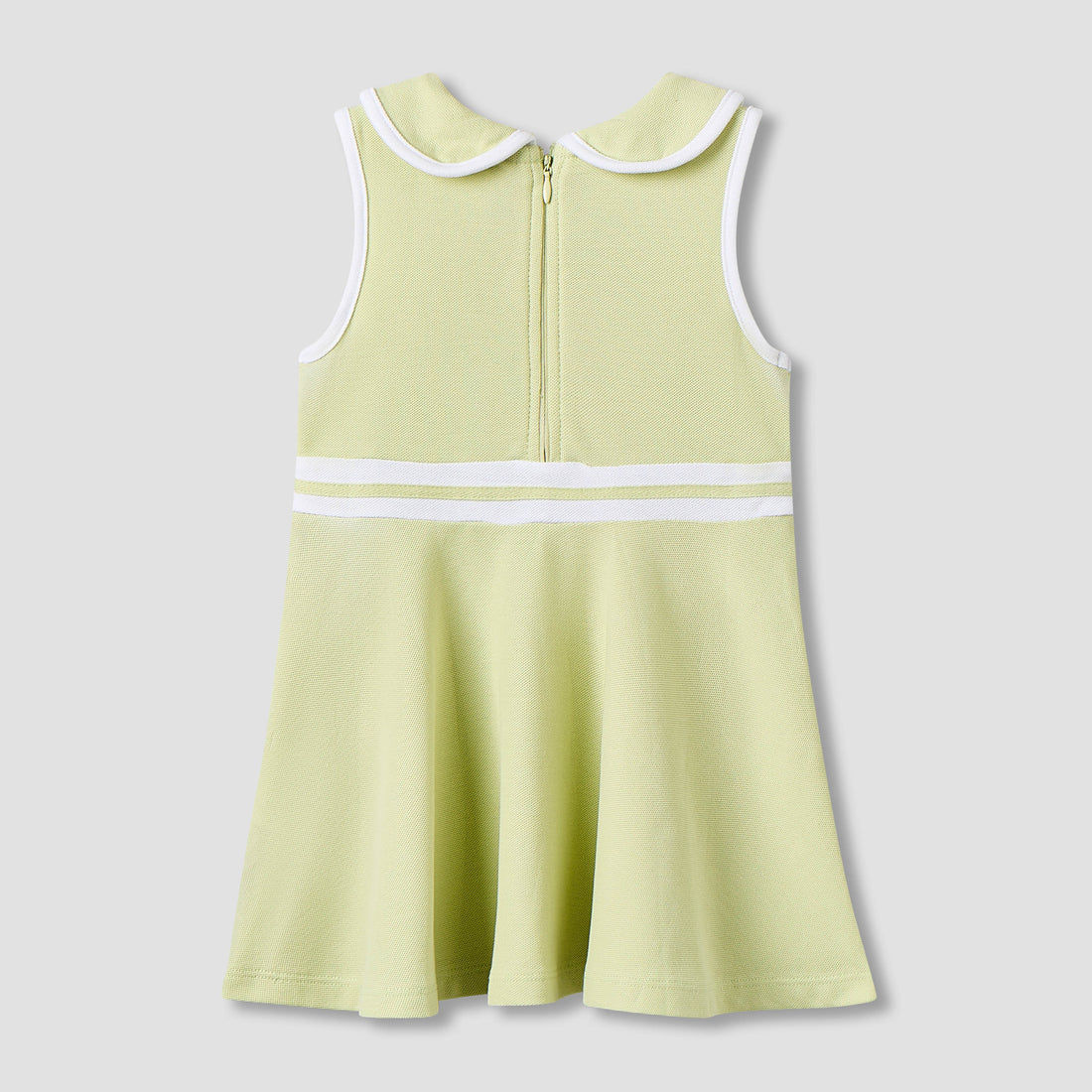 Juniors Peter Pan Collar Sleeveless Knee Length Dress with Zip Closure