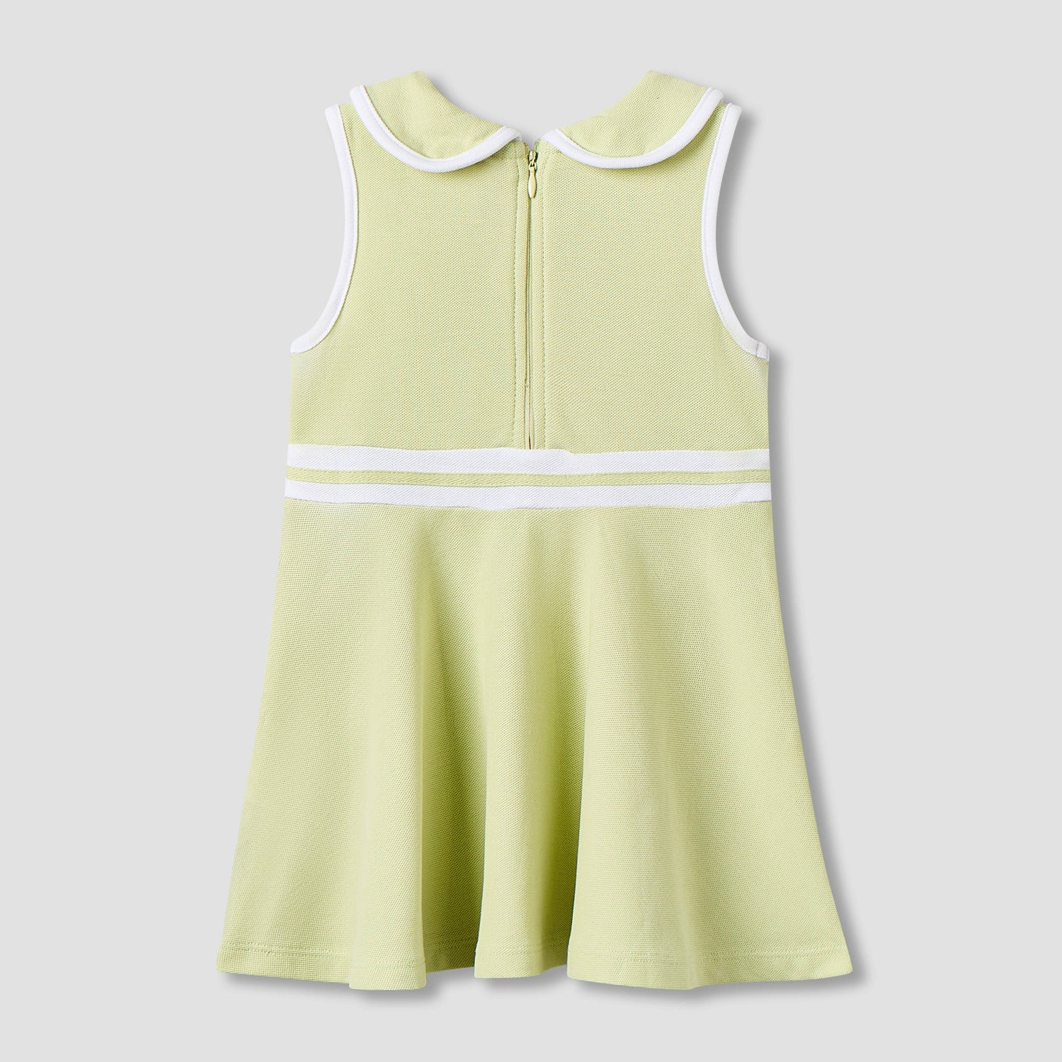 Juniors Peter Pan Collar Sleeveless Knee Length Dress with Zip Closure