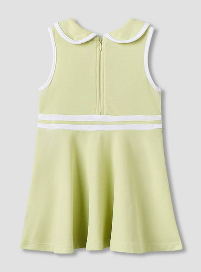 Juniors Peter Pan Collar Sleeveless Knee Length Dress with Zip Closure-baby-girls-clothing-dressesandjumpsuits-image-2