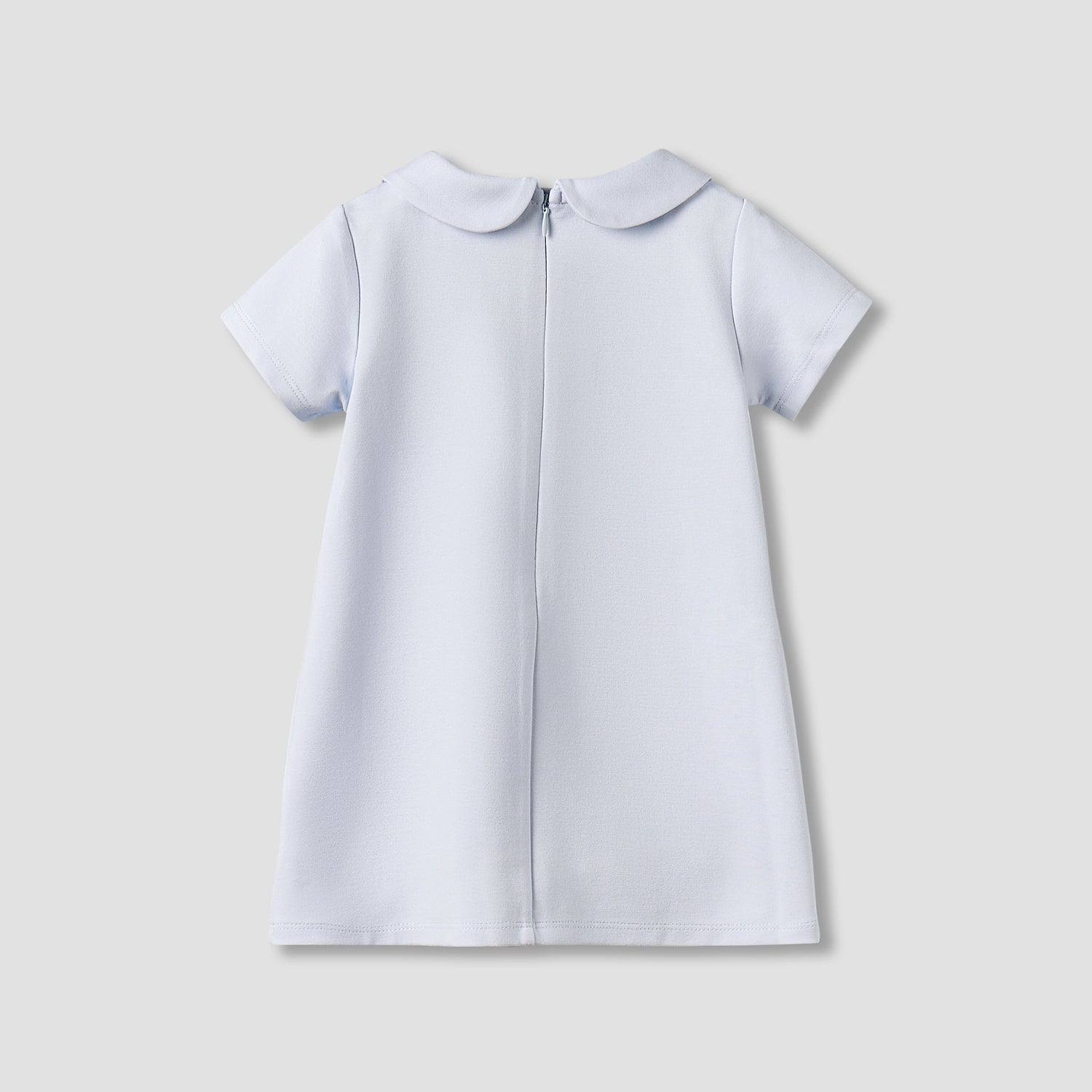 Juniors Peter Pan Collar Short Sleeve Dress with Bow Accent