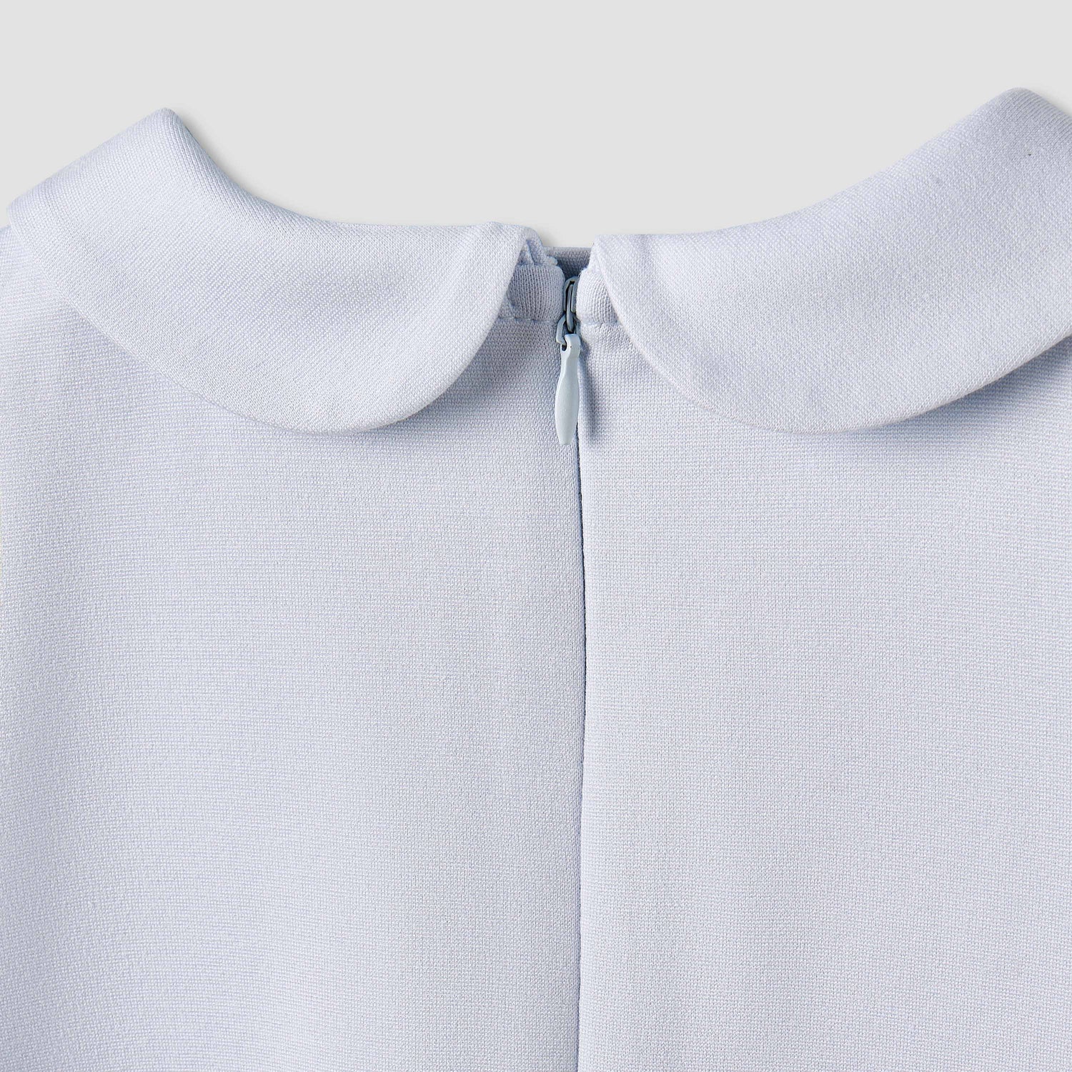 Juniors Peter Pan Collar Short Sleeve Dress with Bow Accent