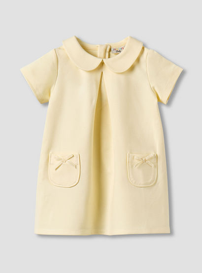 Juniors Peter Pan Collar Short Sleeve Dress with Bow Accent-baby-girls-clothing-dressesandjumpsuits-image-2