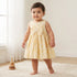 Juniors Round Neck Sleeveless Knee-Length Dress with Floral Print - Yellow / 12-18 mths