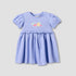 Juniors Round Neck Short Sleeves A-line Dress with Print - Blue / 12-18 mths