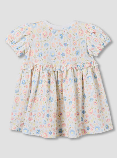 Juniors Round Neck Short Sleeves A-line Dress with Floral Print-baby-girls-clothing-dressesandjumpsuits-image-3