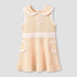 Juniors Peter Pan Collar Sleeveless Knee Length Dress with Zip Closure - Orange / 24-36 mths