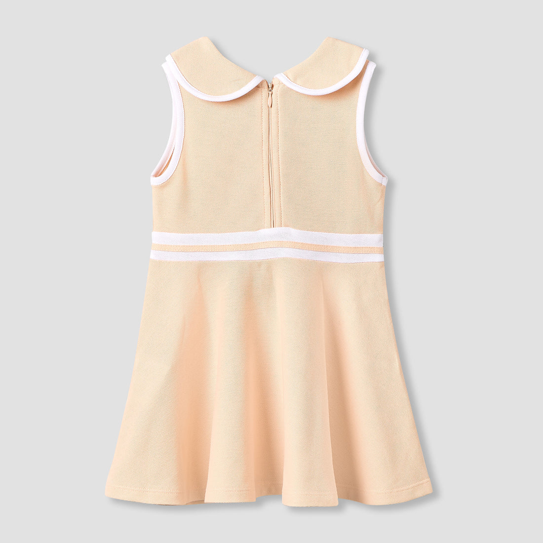 Juniors Peter Pan Collar Sleeveless Knee Length Dress with Zip Closure