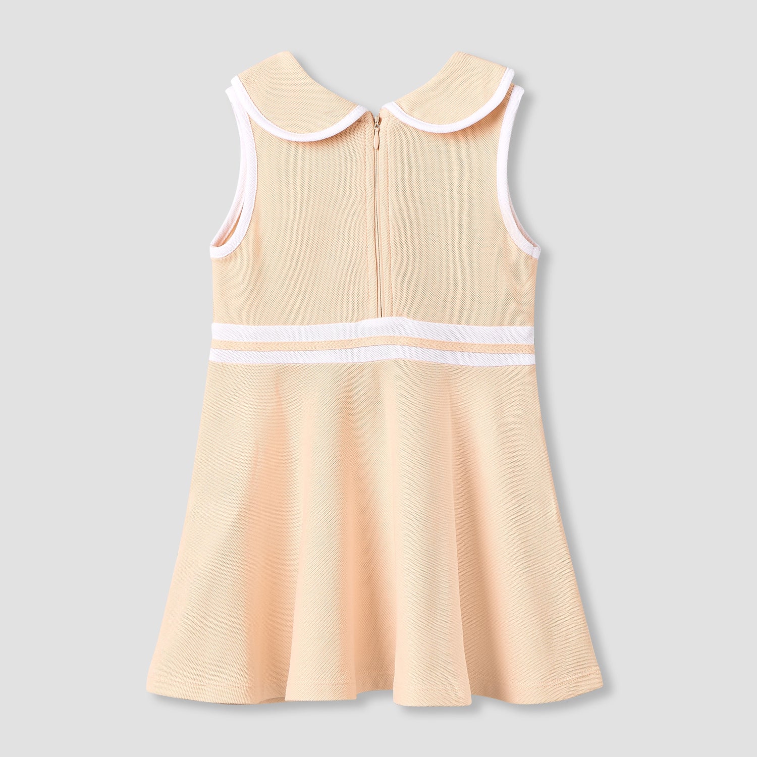 Juniors Peter Pan Collar Sleeveless Knee Length Dress with Zip Closure