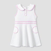Juniors Peter Pan Collar Sleeveless Knee Length Dress with Zip Closure-undefined-image-1