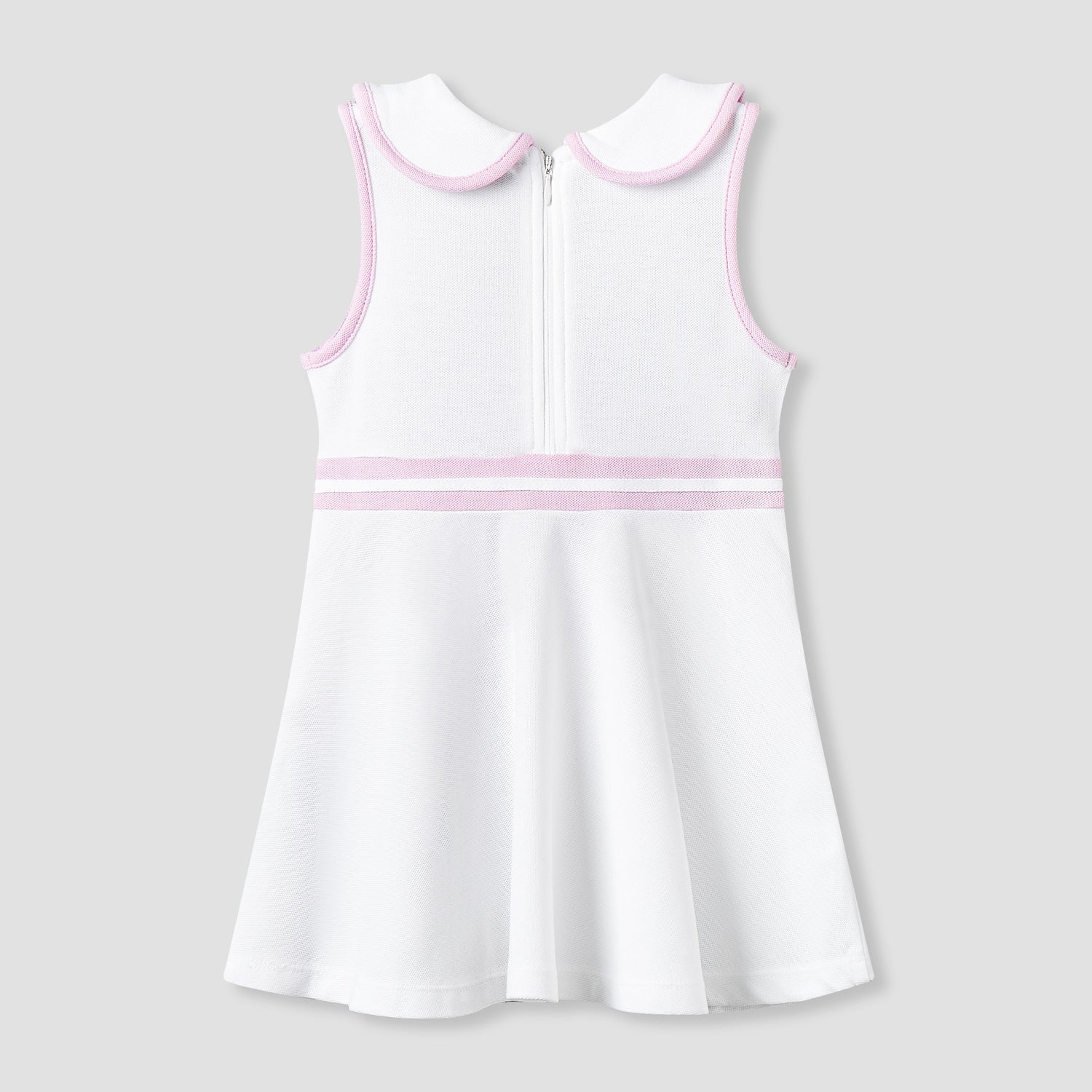 Juniors Peter Pan Collar Sleeveless Knee Length Dress with Zip Closure