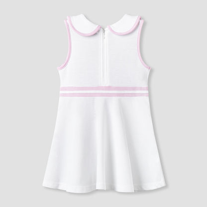 Juniors Peter Pan Collar Sleeveless Knee Length Dress with Zip Closure