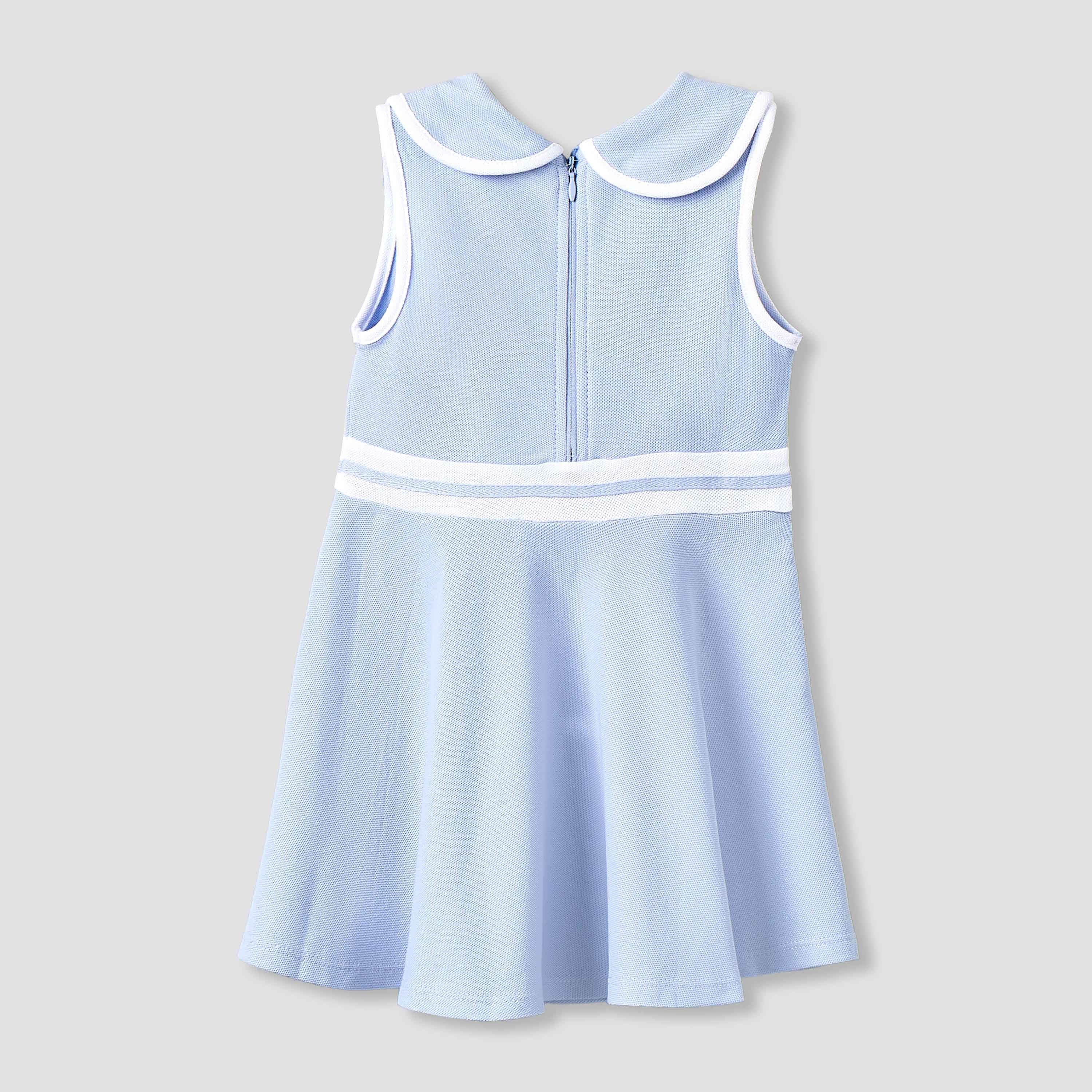Juniors Peter Pan Collar Sleeveless Dress with Zip Closure