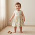 Juniors Round Neck Sleeveless Knee Length A-line Dress with Floral Print - White / 12-18 mths