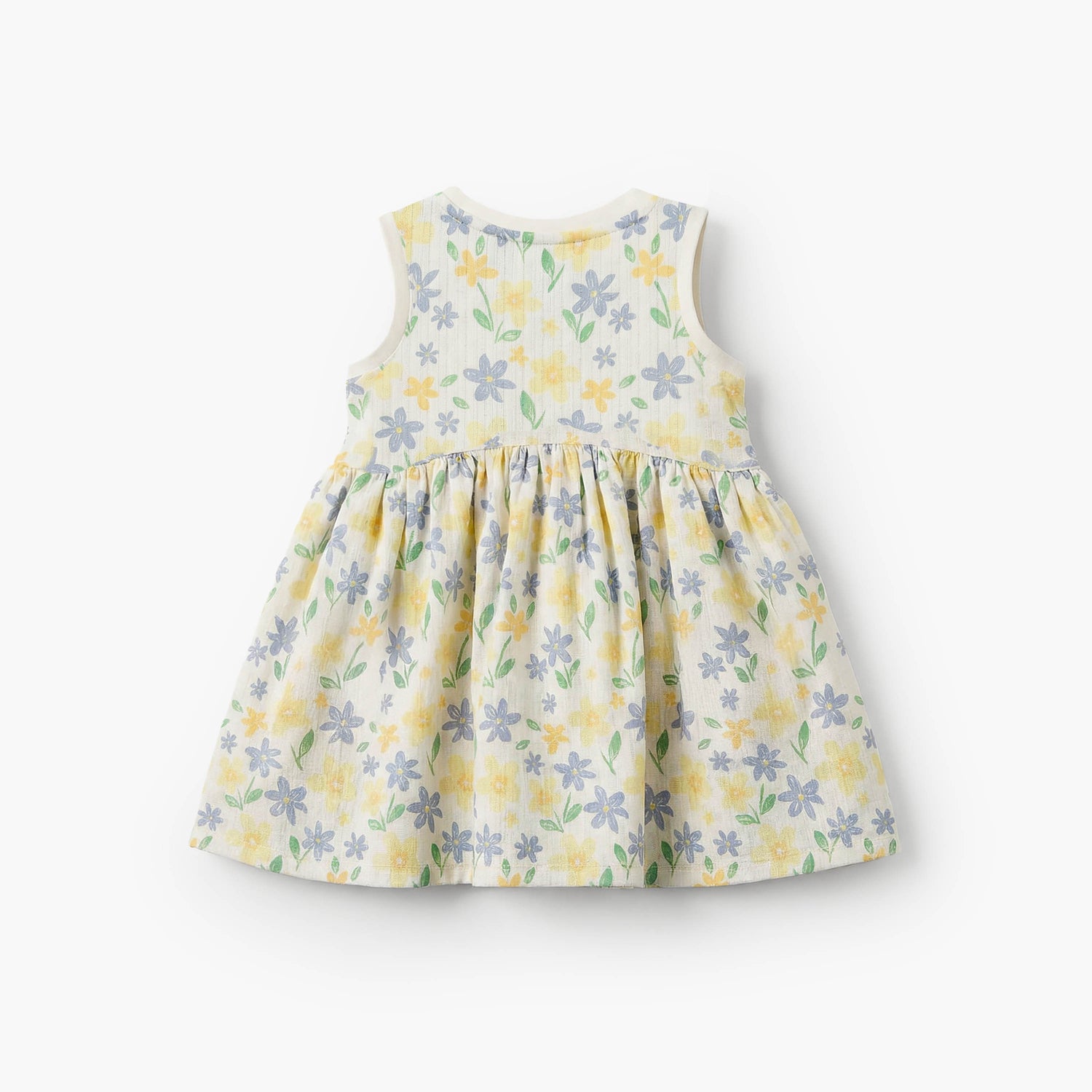 Juniors Round Neck Sleeveless Knee Length A-line Dress with Floral Print