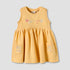 Juniors Round Neck Sleeveless Knee-Length Dress with Embroidery - Yellow / 12-18 mths