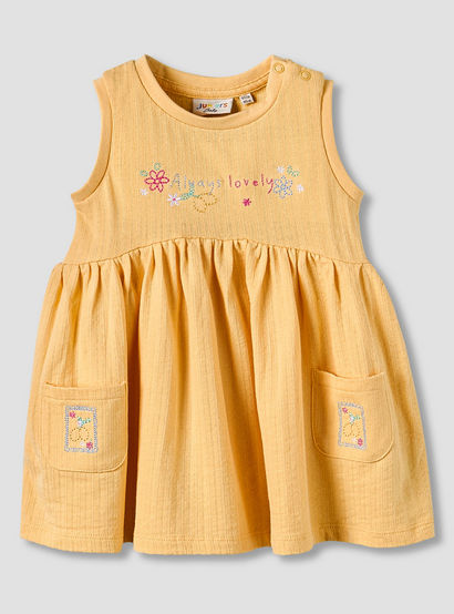 Juniors Round Neck Sleeveless Knee-Length Dress with Embroidery-baby-girls-clothing-dressesandjumpsuits-image-2