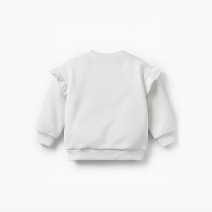 Juniors Bow Print Sweatshirt with Long Sleeves
