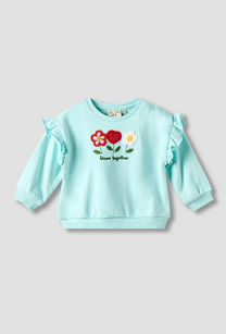 Juniors Bow Print Sweatshirt with Long Sleeves-undefined-image-1