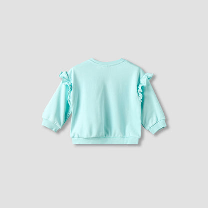Juniors Bow Print Sweatshirt with Long Sleeves