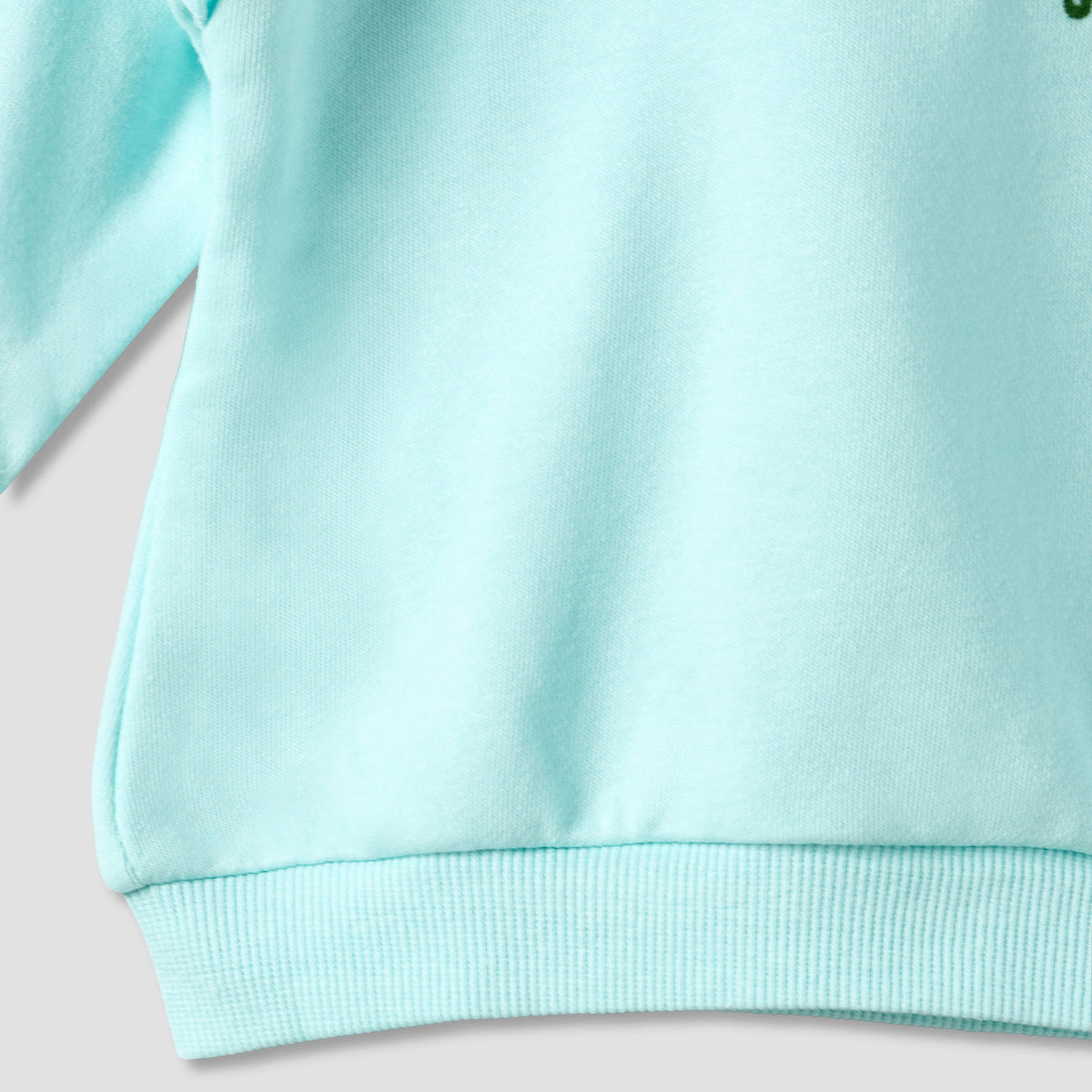 Juniors Bow Print Sweatshirt with Long Sleeves