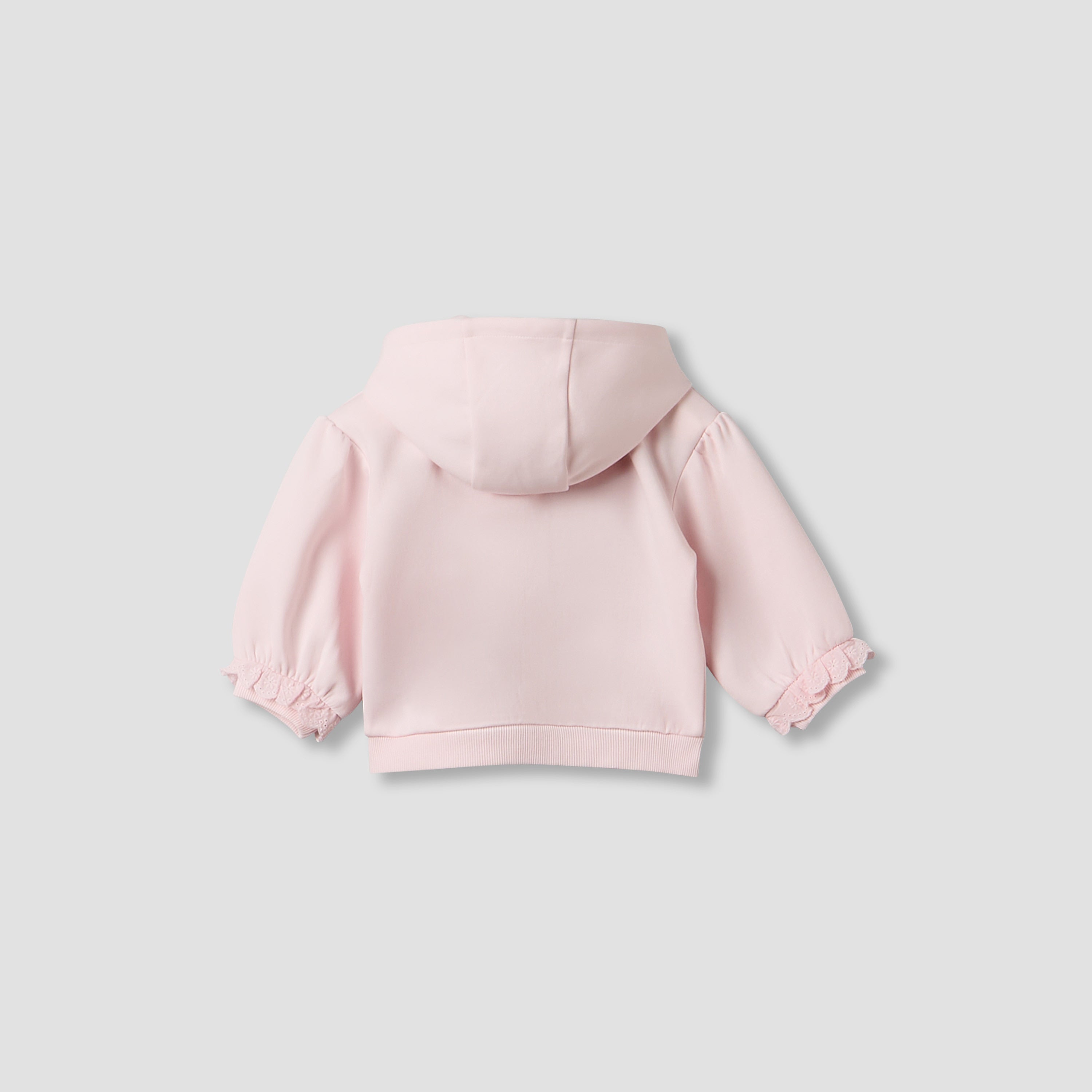 Juniors Hooded Long Sleeves Sweatshirt and Pants Set with Lace Detail